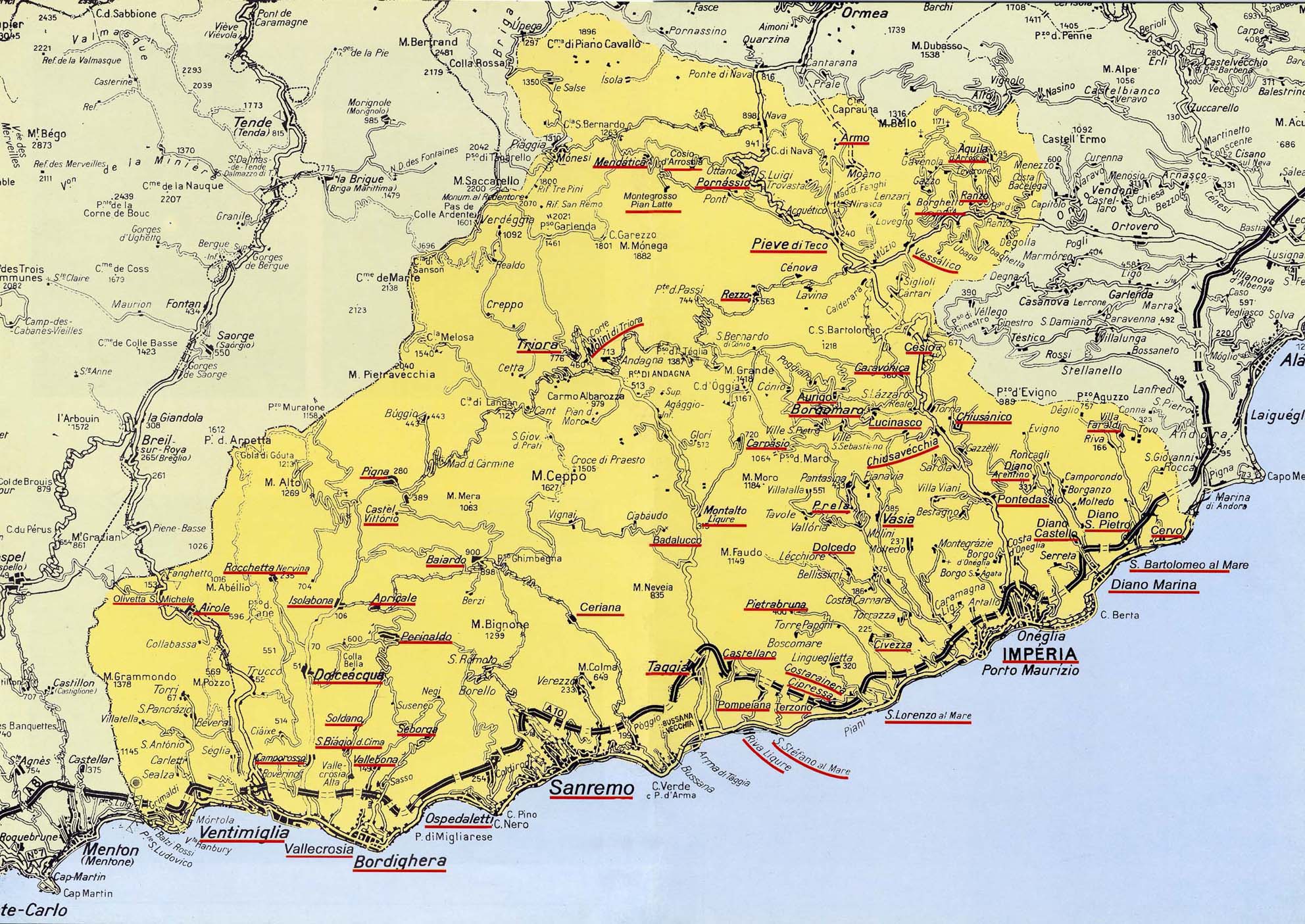 Cartina Geografica Della Liguria Di Ponente cartina ponente